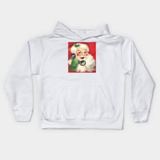 Santa Claus on the Phone Kids Hoodie